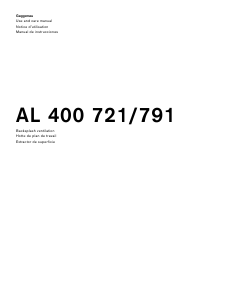 Manual Gaggenau AL400722 Cooker Hood