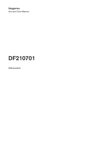 Bruksanvisning Gaggenau DF210701 Diskmaskin