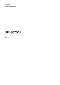 Bruksanvisning Gaggenau DF480701F Diskmaskin