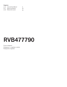 Mode d’emploi Gaggenau RVB477790 Réfrigérateur combiné