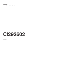 Manual Gaggenau CI292602 Hob