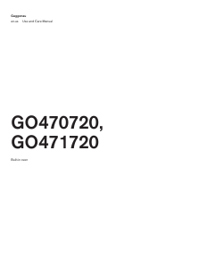 Bruksanvisning Gaggenau GO470720 Ugn