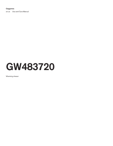 Bruksanvisning Gaggenau GW483720 Värmelådan