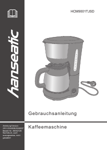 Bedienungsanleitung Hanseatic HCM9001TJSD Kaffeemaschine