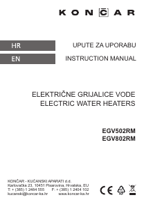 Bruksanvisning Končar EGV802RM Varmvattenberedare
