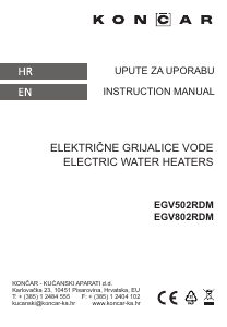 Bruksanvisning Končar EGV802RDM Varmvattenberedare