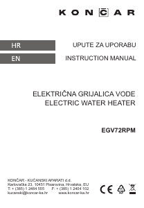 Bruksanvisning Končar EGV72RPM Varmvattenberedare