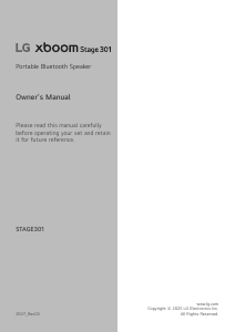 Handleiding LG STAGE301 Luidspreker
