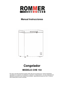 Manual de uso Rommer CHE 154 Congelador