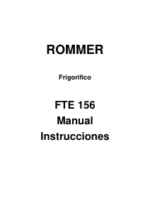 Manual de uso Rommer FTE 156 Refrigerador
