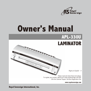 Manual Royal Sovereign APL-330U Laminator