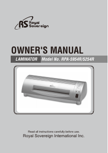 Manual Royal Sovereign RPA-5954R Laminator