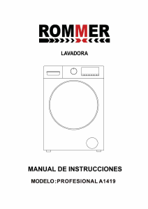 Manual de uso Rommer PROFESIONAL A1419 Lavadora