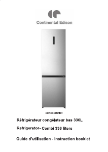 Mode d’emploi Continental Edison CEFC336NFIX1 Réfrigérateur combiné