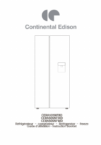Mode d’emploi Continental Edison CERA505NFBD Réfrigérateur combiné