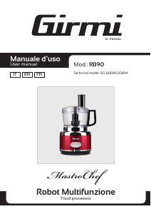Mode d’emploi Girmi RB9002 Robot de cuisine