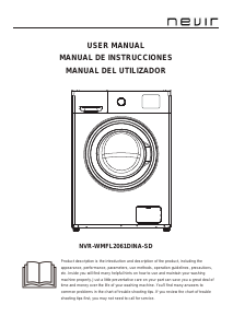 Manual Nevir NVR-WMFL2061DINA-SD Máquina de lavar roupa