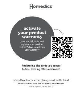 Manual Homedics BM-AC108HJ Heating Pad