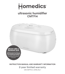 Mode d’emploi Homedics UHE-CMTF14-WT Humidificateur