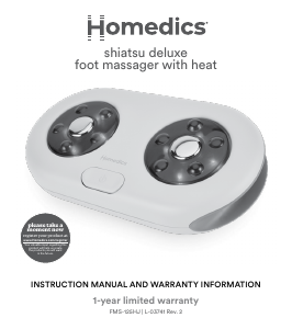 Bruksanvisning Homedics FMS-125HJ Massageapparat