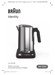 Прирачник Braun WK 5205 Identity Чајник