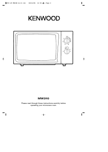 Manual Kenwood MW310 Microwave