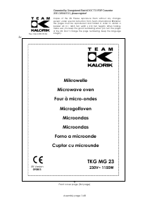 Manual de uso Kalorik TKG MG 23 Microondas
