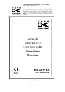 Manual Kalorik TKG MG 39 DG Microwave