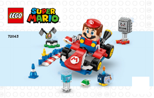 Használati útmutató Lego set 72043 Super Mario Mario Kart – Interaktív LEGO Mario és Standard Kart