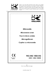 Manual Kalorik TKG MG 1002 DG Microwave
