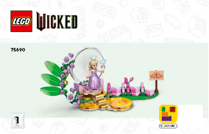 Rokasgrāmata Lego set 75690 Wicked Glinda un Elphaba apciemo Munchkinland