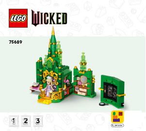 Rokasgrāmata Lego set 75689 Wicked Emerald City pilsēta un Kiamo Ko pils
