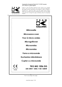 Mode d’emploi Kalorik TKG MG 1006 DG Micro-onde