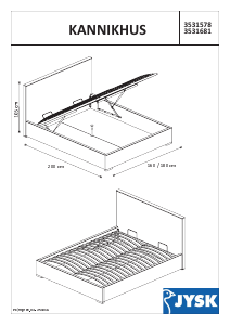 كتيب إطار السرير Kannikhus (160x200) JYSK