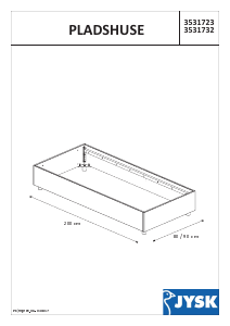 Руководство JYSK Pladshuse (90x200) Каркас кровати