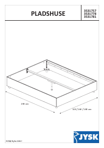 Manual de uso JYSK Pladshuse (180x200) Estructura de cama