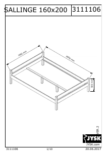 Manuale JYSK Sallinge (160x200) Struttura letto