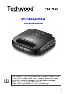 Mode d’emploi Techwood TGE-7506 Gaufrier