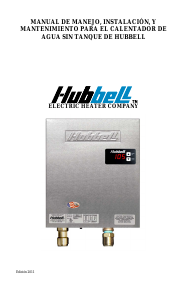 Manual de uso Hubbell 110-2 Calentador de agua