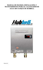 Manual de uso Hubbell 240-3 Calentador de agua