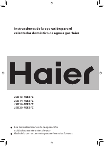 Manual de uso Haier JSD16-FEEB/C Caldera de gas