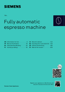 Manual de uso Siemens TE653M11RWB Máquina de café espresso