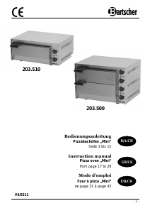 Handleiding Bartscher 203500 Pizza Oven