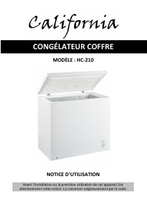 Mode d’emploi California HC-210 Congélateur