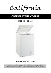 Mode d’emploi California HC-110 Congélateur