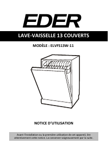 Mode d’emploi Eder ELVFS13W-11 Lave-vaisselle