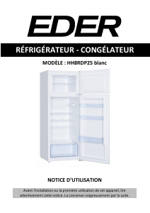 Mode d’emploi Eder HH8RDP25 Réfrigérateur combiné