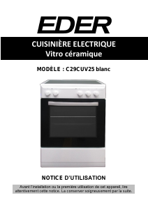 Mode d’emploi Eder C29CUV25 Cuisinière