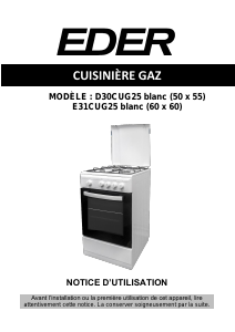 Mode d’emploi Eder E31CUG25 Cuisinière