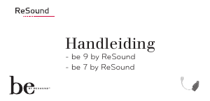 Handleiding ReSound be 9 Hoortoestel